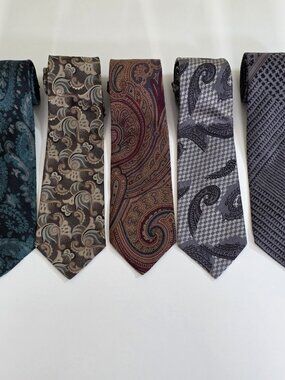 Silk Tie Lot Of 5 Vitaliano Pancaldi 4 Marek Italy Vtg Multicolor W3.5" L55-57"